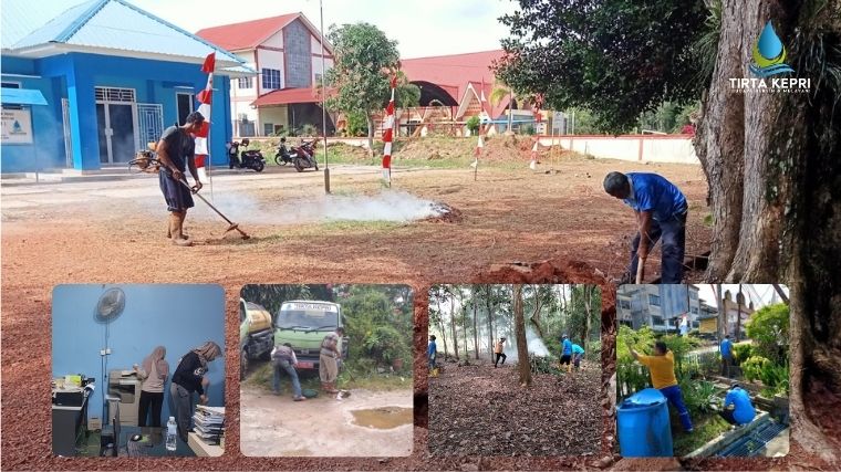 Perumdam Tirta Kepri Gotong Royong Peringati HUT RI ke-79